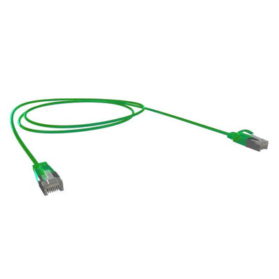 Cat6A 34AWG S/FTP 10G RJ45 Patch Lead, Green LSZH Jacket, 5m