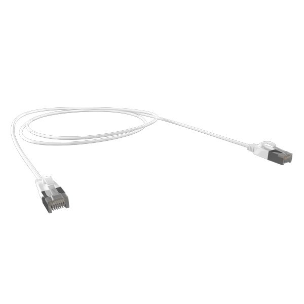 Cat6A 34AWG S/FTP 10G RJ45 Patch Lead, White LSZH Jacket, 5m