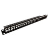 1RU 19" 24 Port Patch Panel Suitable for STP & UTP Applications, with Rear Support Bar