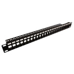 1RU 19" 24 Port Patch Panel Suitable for STP & UTP Applications, with Rear Support Bar