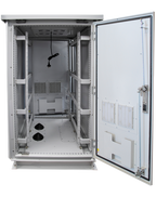 18RU 800mm Deep Outdoor Freestanding Cabinet w/ Front & Rear Doors. IP45 Rated