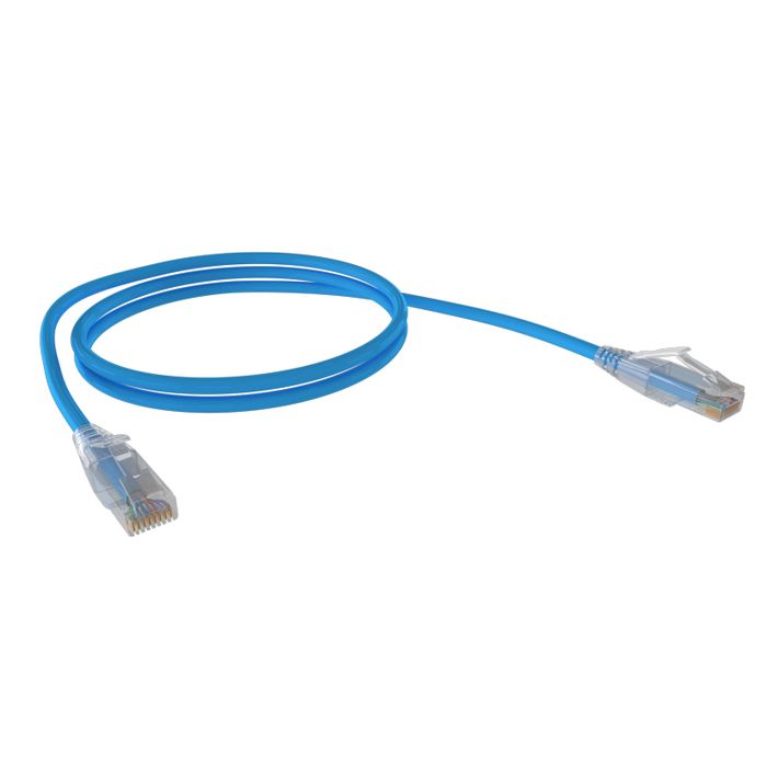 Cat6A 26AWG UTP 10G RJ45 Patch Lead, Blue LSZH Jacket, 10m
