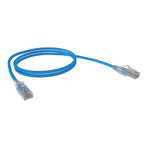 Cat6A 26AWG UTP 10G RJ45 Patch Lead, Blue LSZH Jacket, 15m