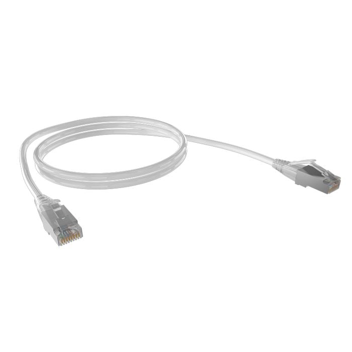 Cat6A 26AWG S/FTP 10G RJ45 Patch Lead, White LSZH Jacket, 10m